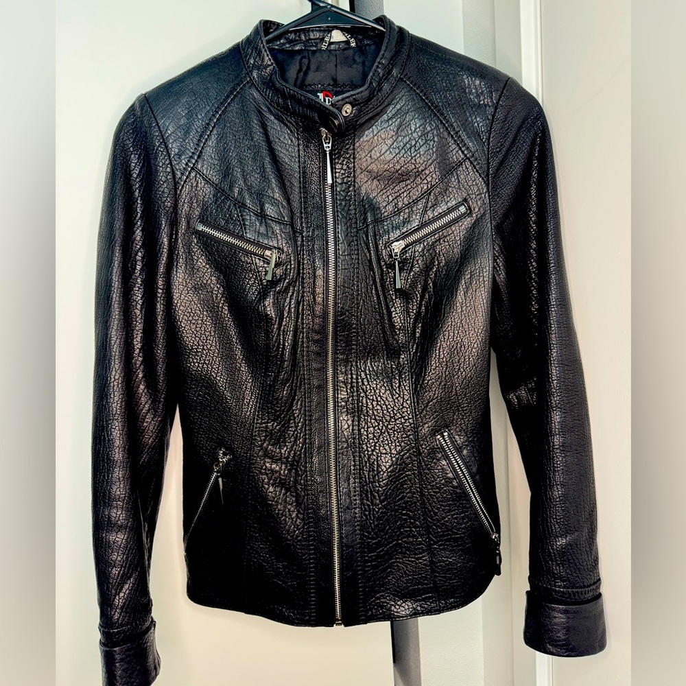 Genuine black leather jacket